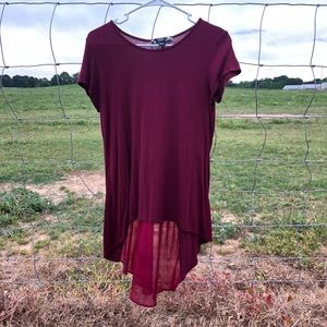 Red top W/ see through back